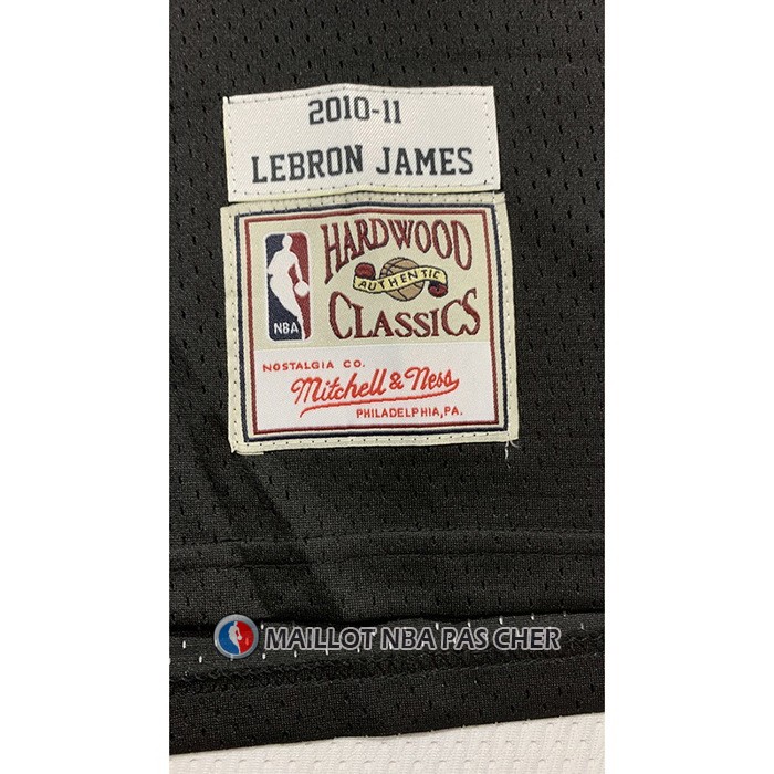 Maillot Miami Heat LeBron James NO 6 Mitchell & Ness 2010-11 Noir